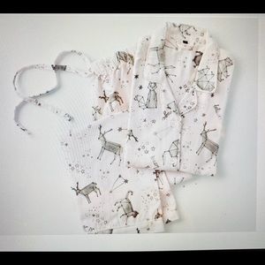 Constellations Flannel Pajama Set, Large